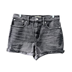 Madewell High Rise Black Denim Jean Shorts Size 29 Zip Pockets Casual Cotton
